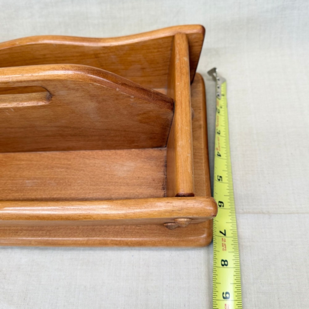 Vintage Wooden Mail Organizer Desktop Entryway Catchall Office Storage - Picture 11 of 11
